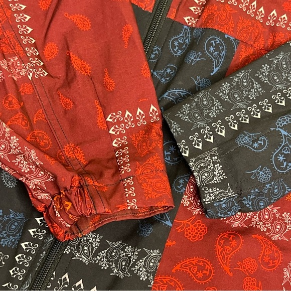 Joy Lab Red and Blue Paisley Lightweight Windbreaker jacket Size Extra large - Picture 11 of 12